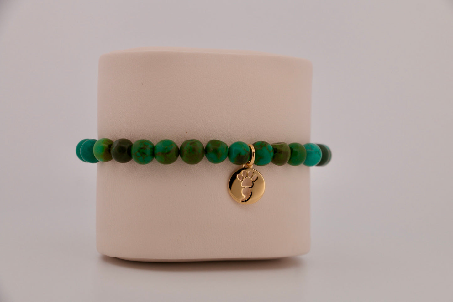 Multi Dark Green Turquoise Stretch Bracelet