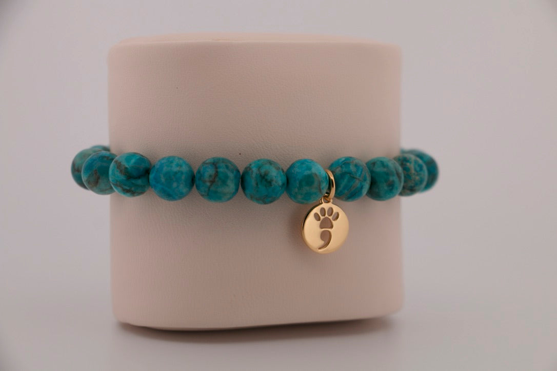 Sky Blue Crazy Lace Stretch Bracelet