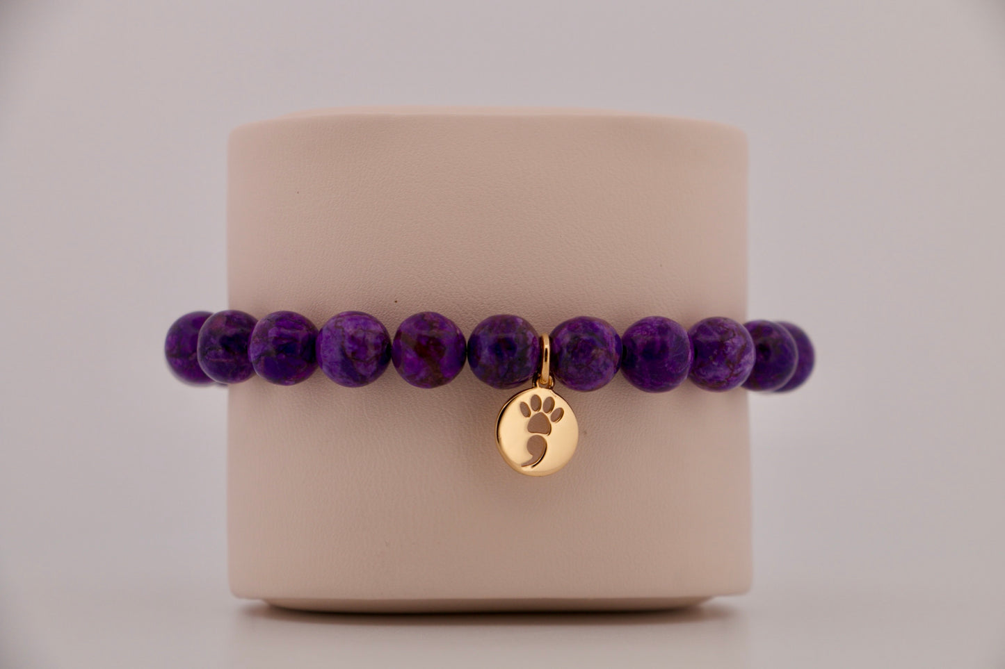 Purple Crazy Lace Calcite Stretch Bracelet