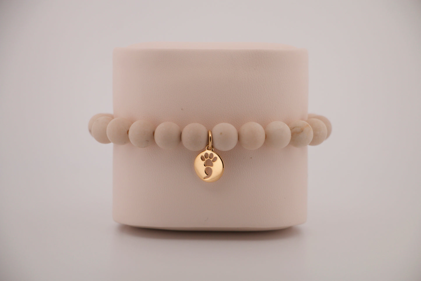 Matte Riverstone Stretch Beaded Bracelet