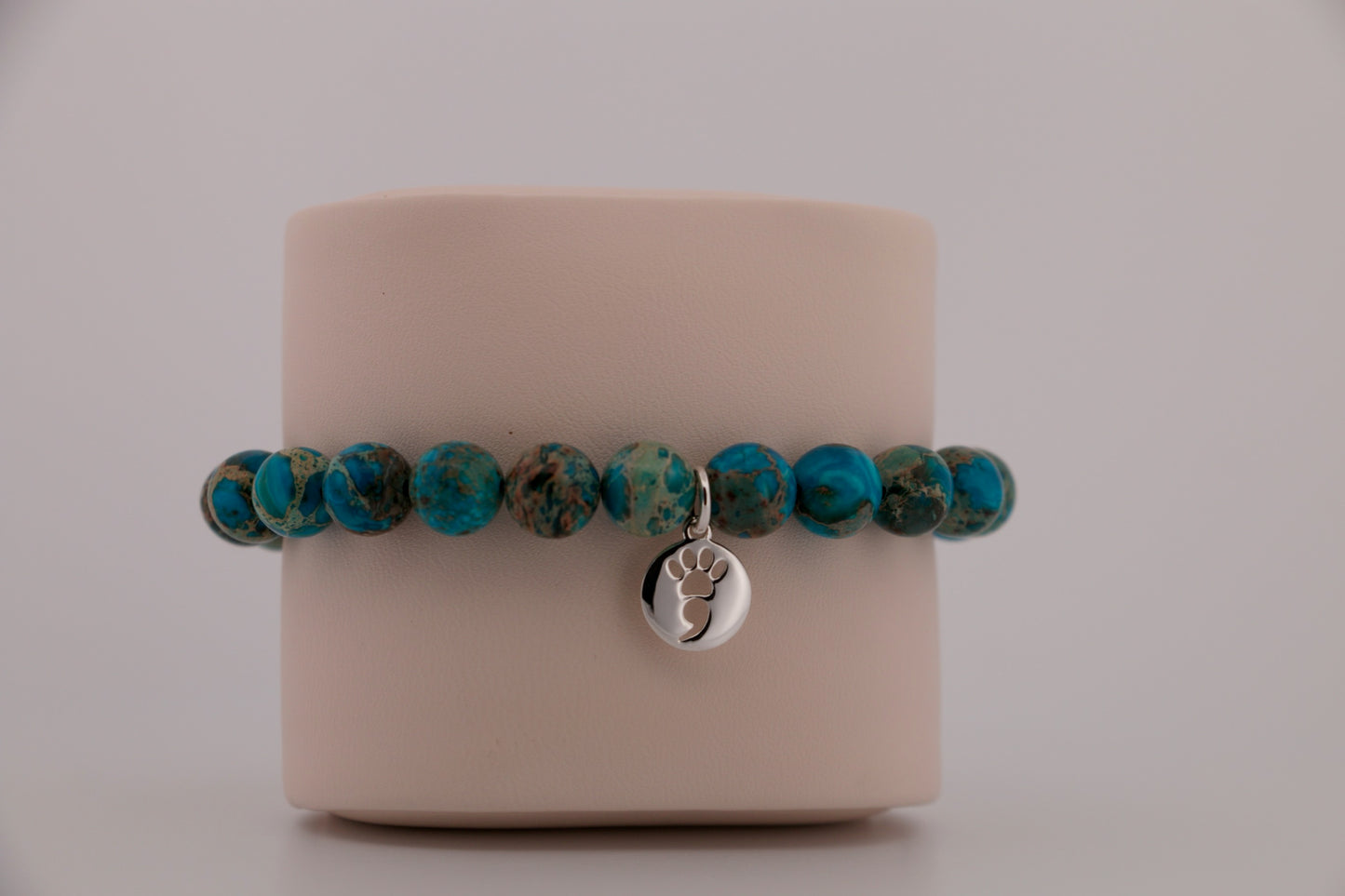 Apatite Blue Sediment Imperial Jasper Stretch Bracelet