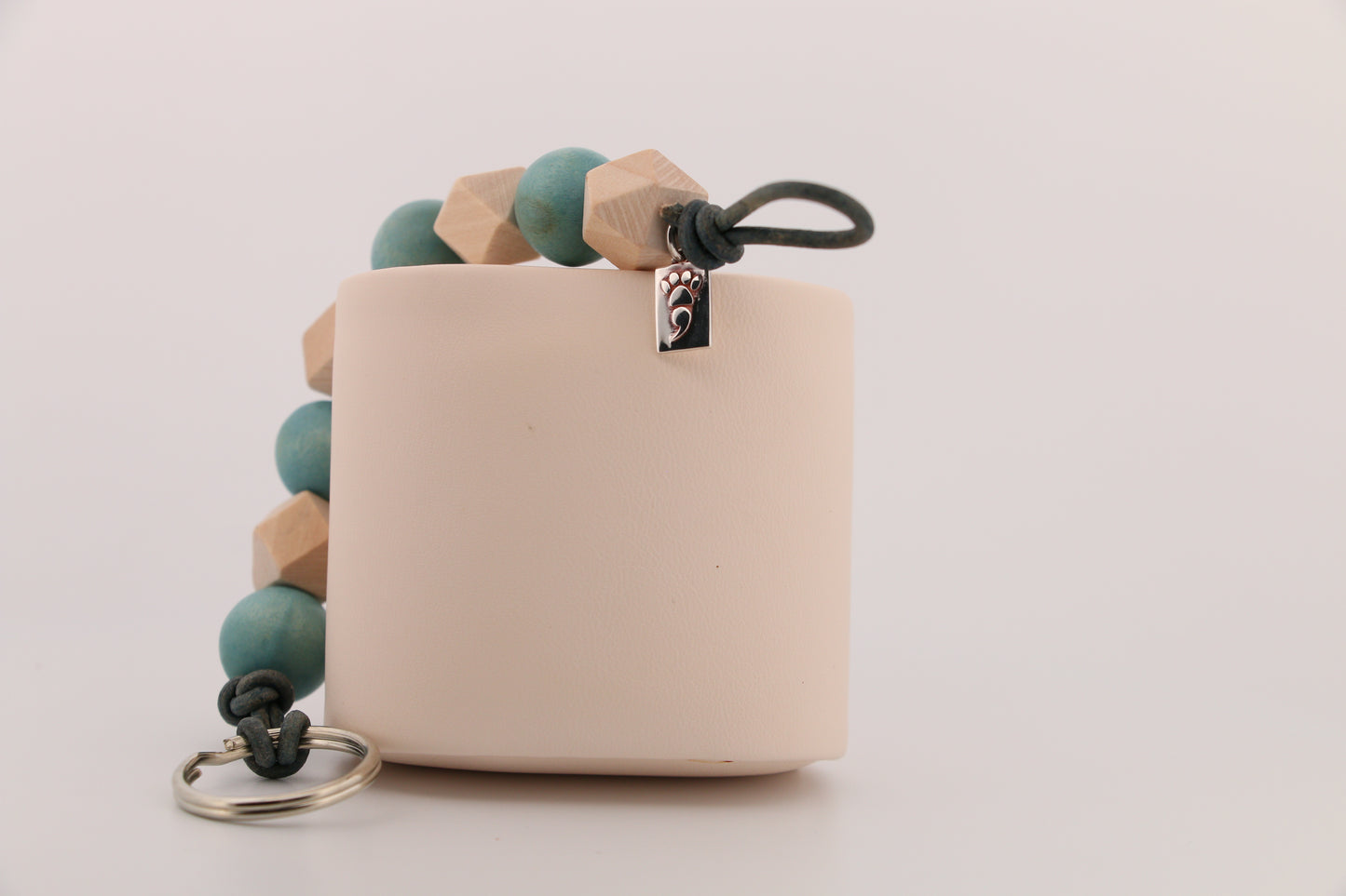 Timberline Blue Leather Keychain