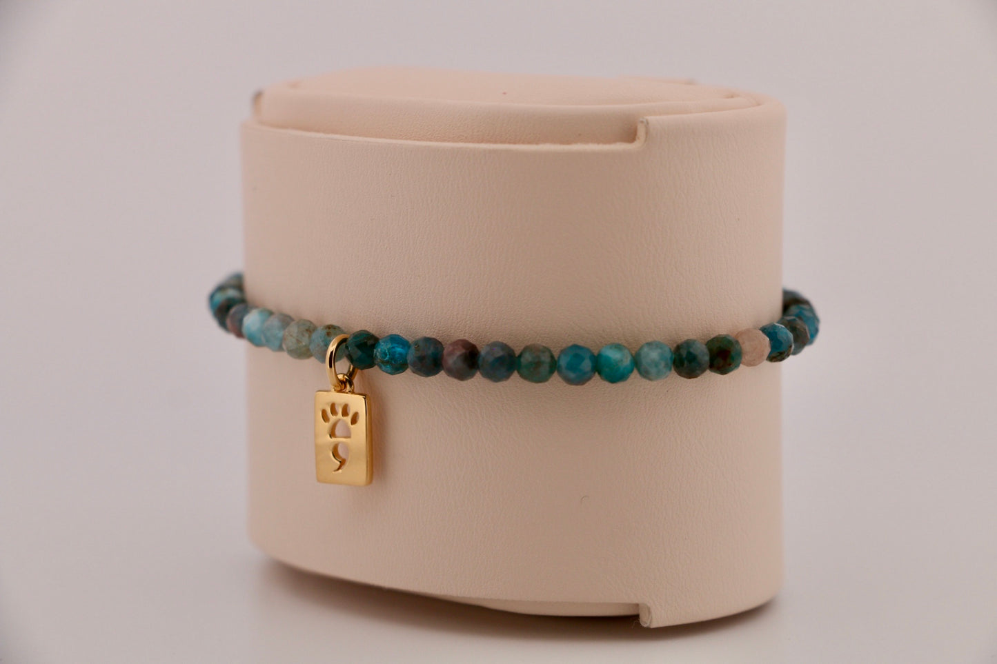 Faceted African Turquoise Stretch Bracelet