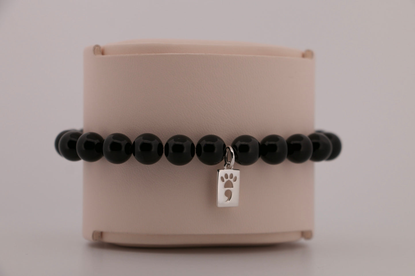 Black Onyx Stretch Beaded Bracelet
