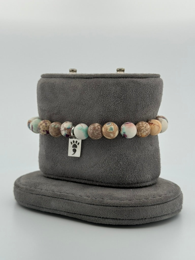 Impression Jasper Stretch Beaded Bracelet