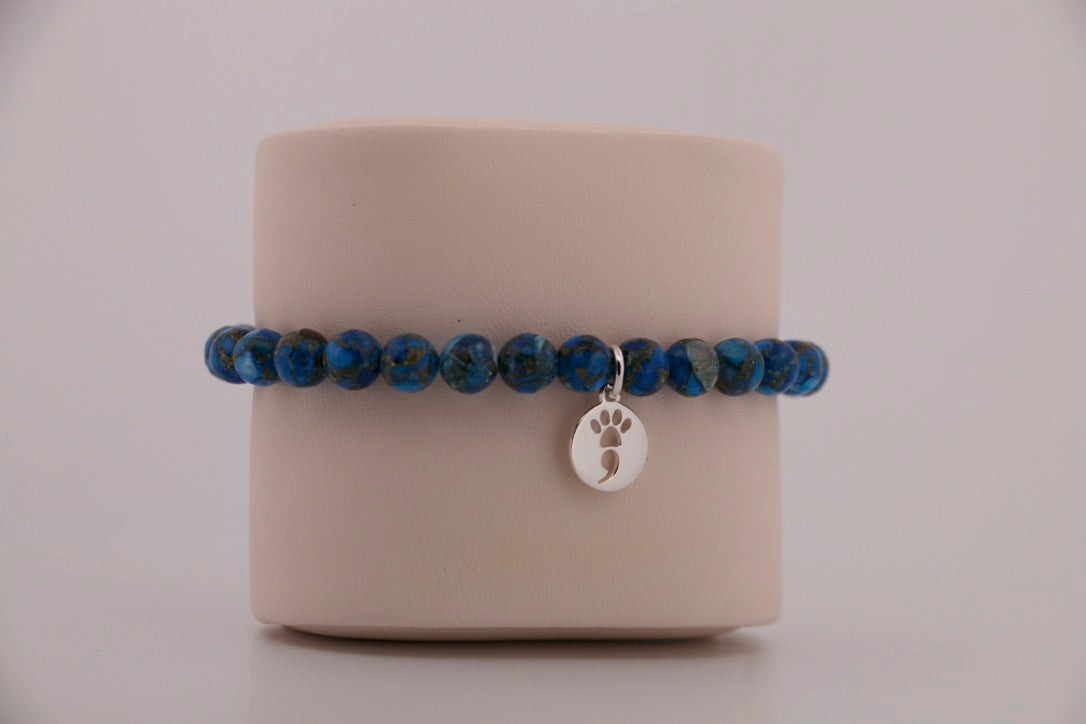 Mohave Copper Royal Blue Turquoise Stretch Bracelet