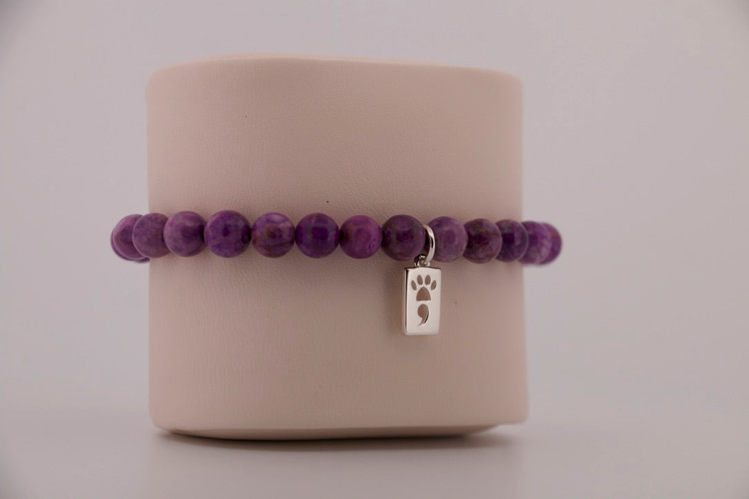 Purple Crazy Lace Calcite Stretch Bracelet