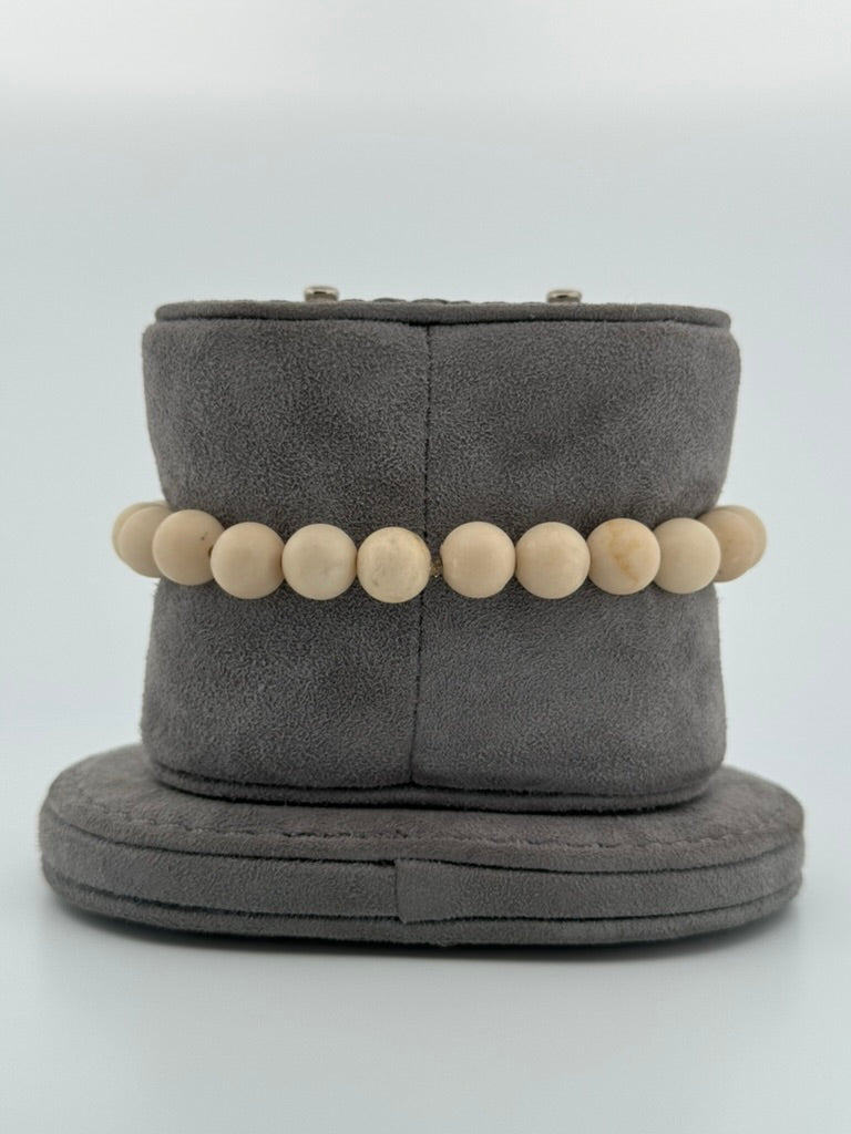 Matte Riverstone Stretch Beaded Bracelet