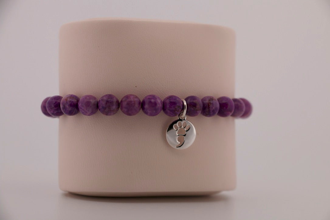Purple Crazy Lace Calcite Stretch Bracelet