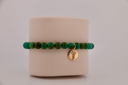 Multi Dark Green Turquoise Stretch Bracelet
