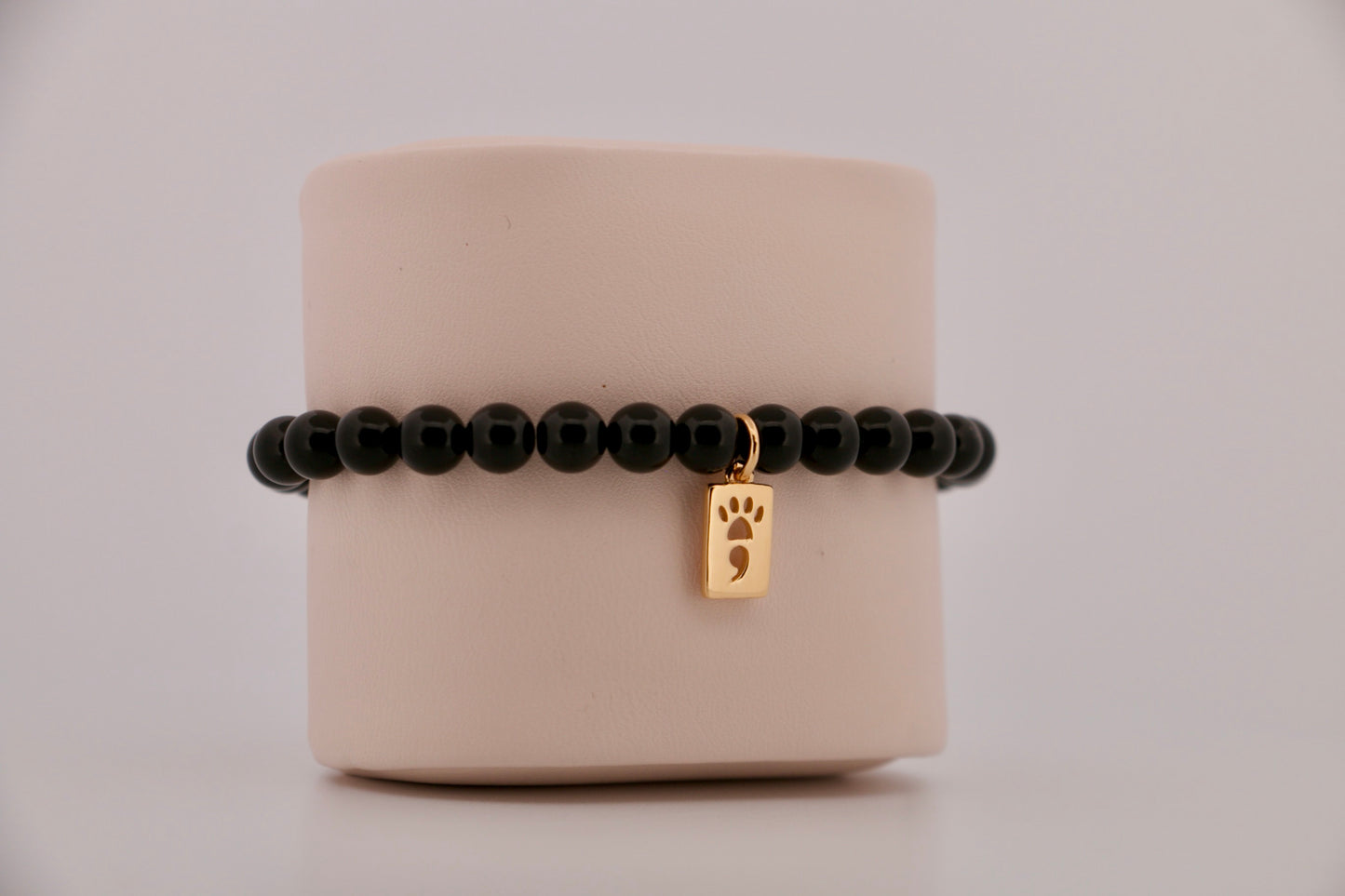 Black Onyx Stretch Beaded Bracelet