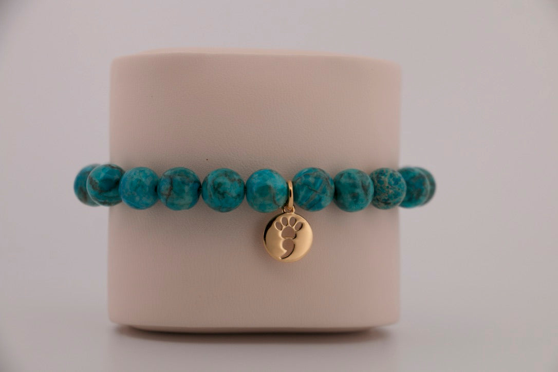 Sky Blue Crazy Lace Stretch Bracelet