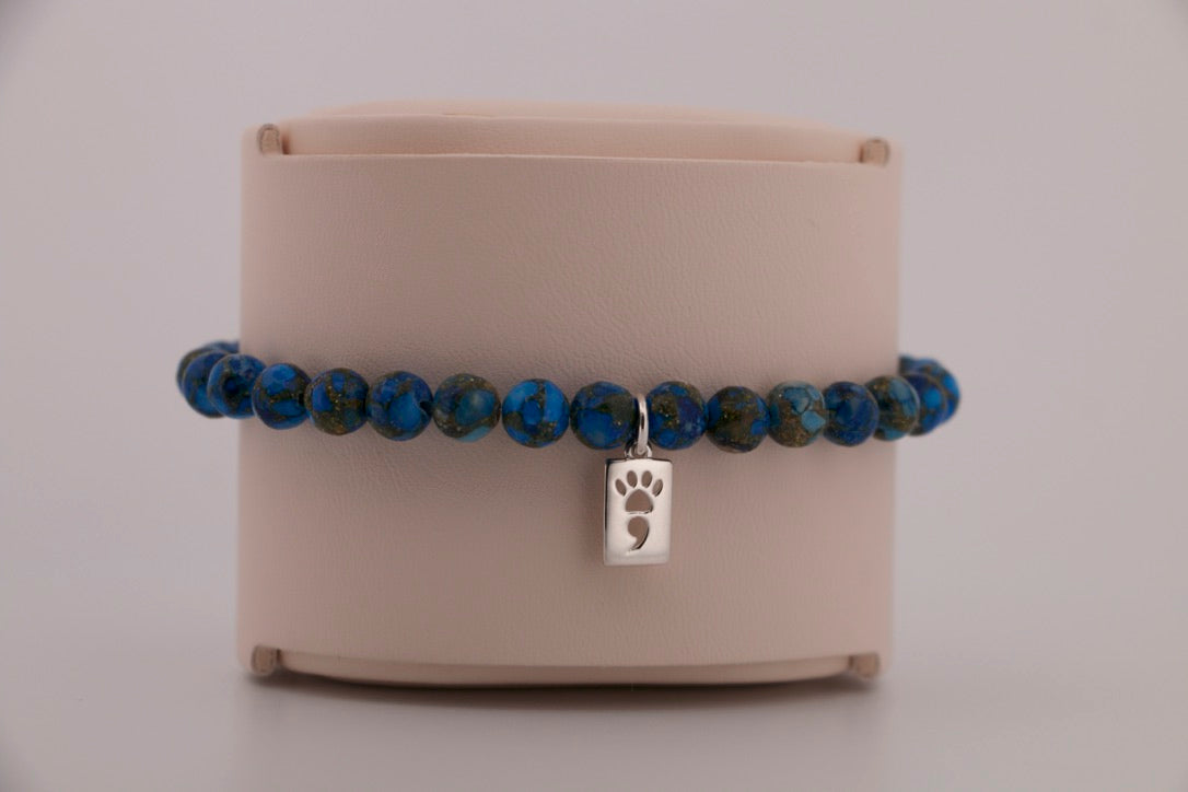 Mohave Copper Royal Blue Turquoise Stretch Bracelet