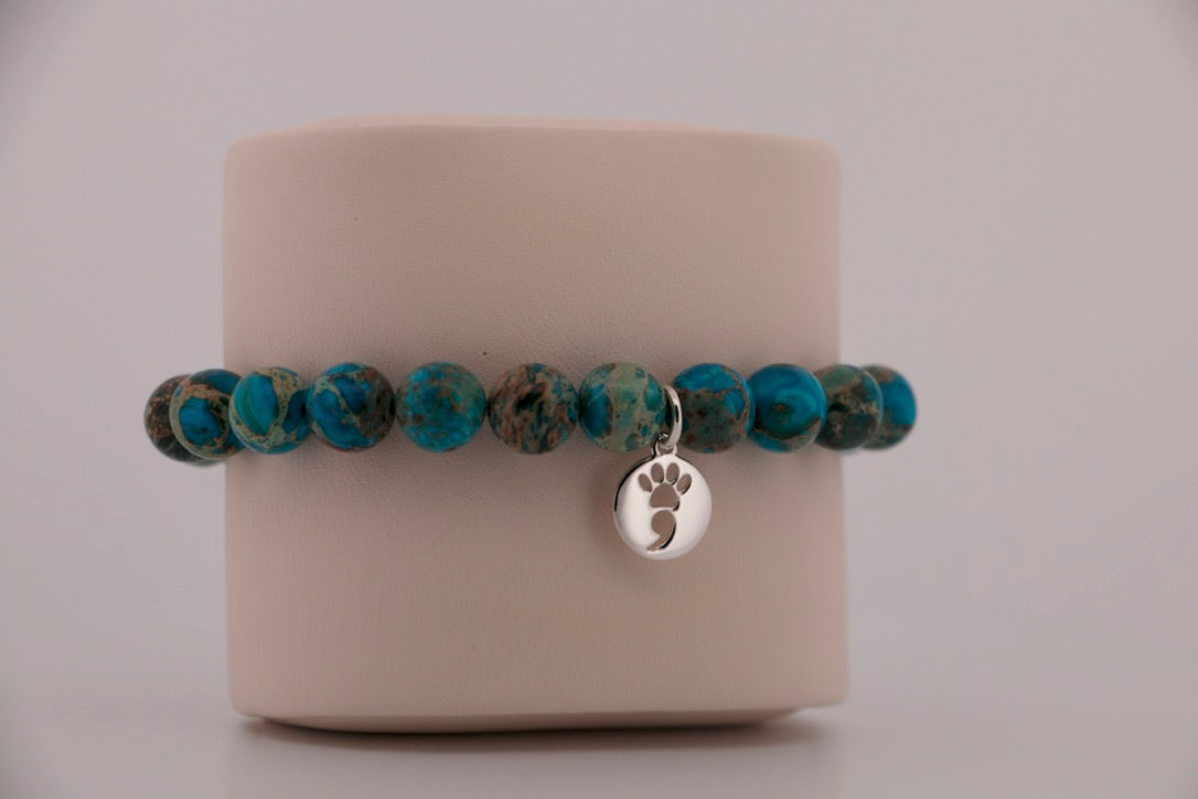 Blue Sea Sediment Imperial Jasper Stretch Bracelet