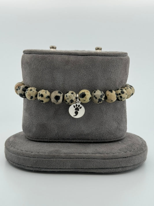 Dalmatian Jasper Stretch Beaded Bracelet