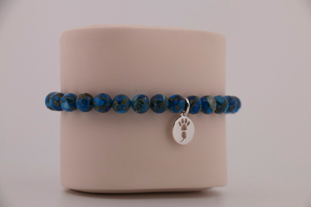 Mohave Copper Royal Blue Turquoise Stretch Bracelet