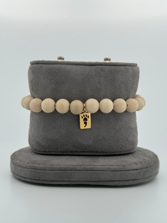 Matte Riverstone Stretch Beaded Bracelet