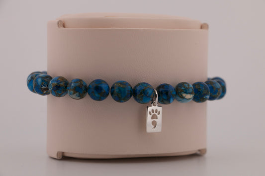 Mohave Copper Royal Blue Turquoise Stretch Bracelet