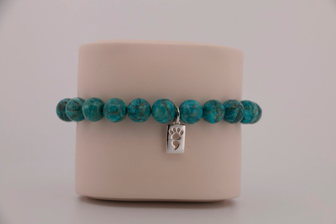 Sky Blue Crazy Lace Stretch Bracelet