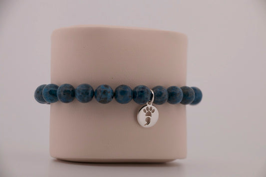 Denim Lapis Stretch Beaded Bracelet
