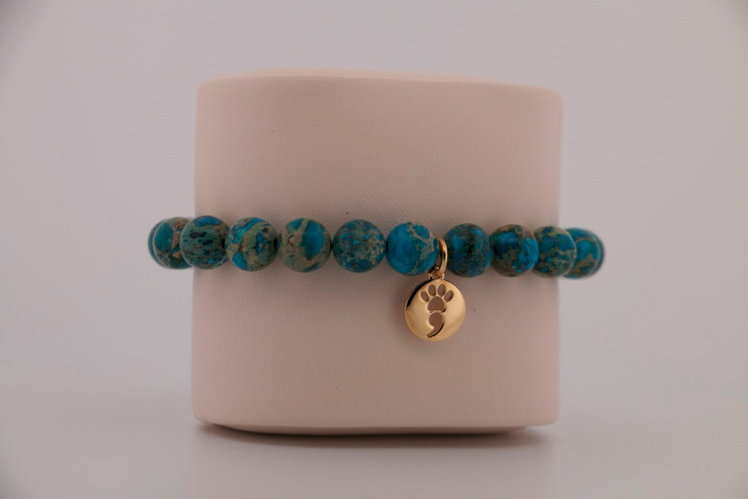 Blue Sea Sediment Imperial Jasper Stretch Bracelet