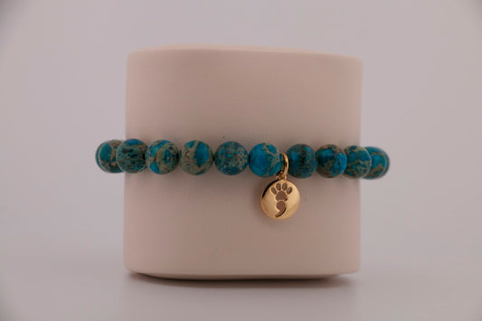 Blue Sea Sediment Imperial Jasper Stretch Bracelet