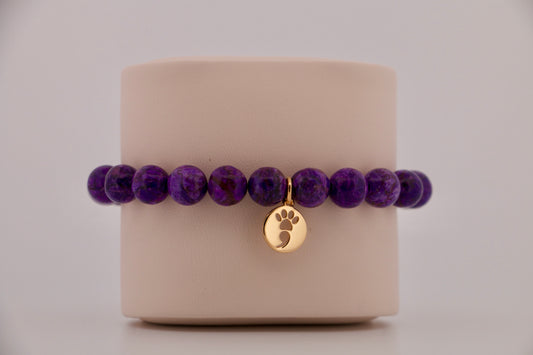 Purple Crazy Lace Calcite Stretch Bracelet