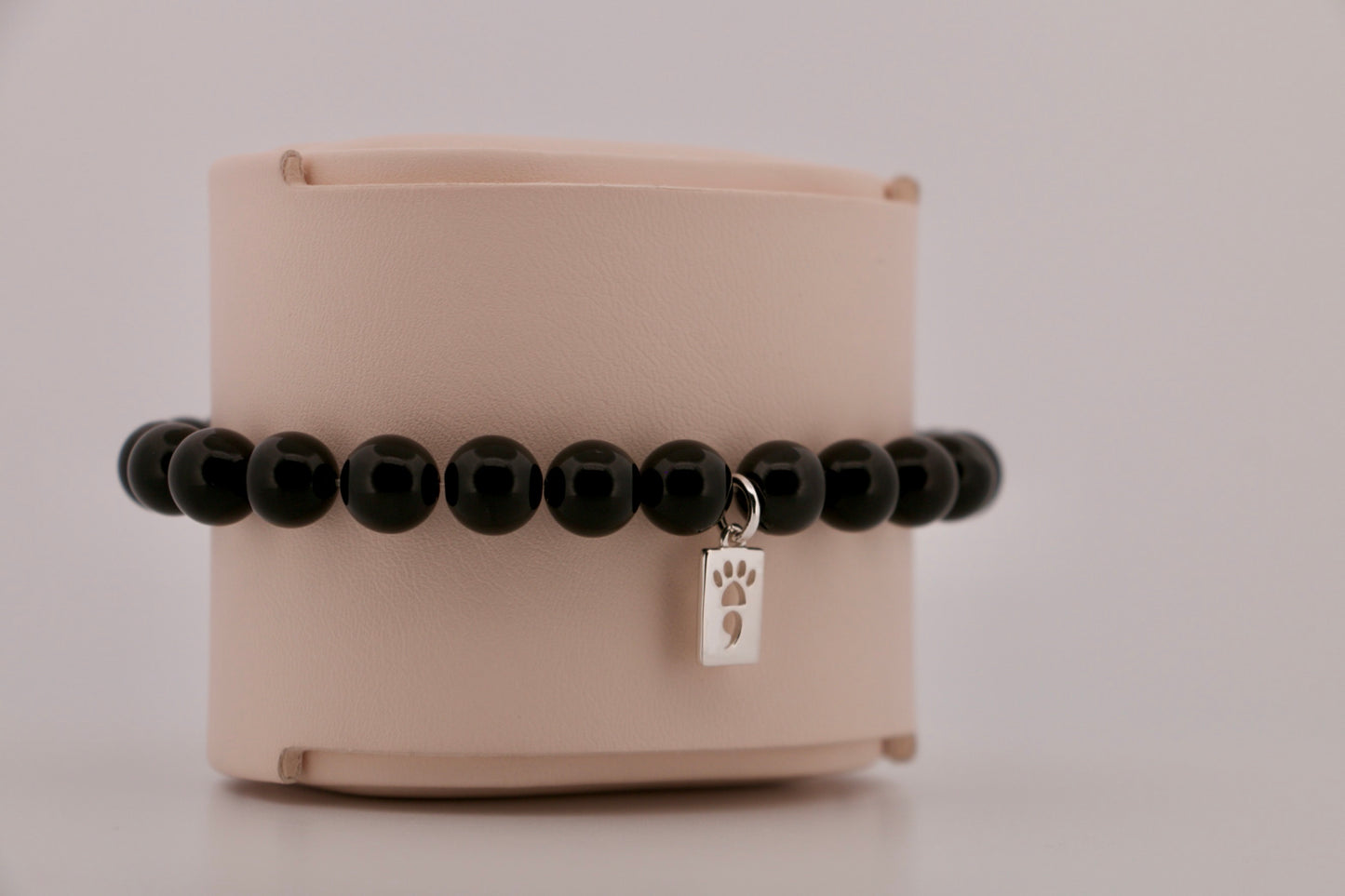 Black Onyx Stretch Beaded Bracelet