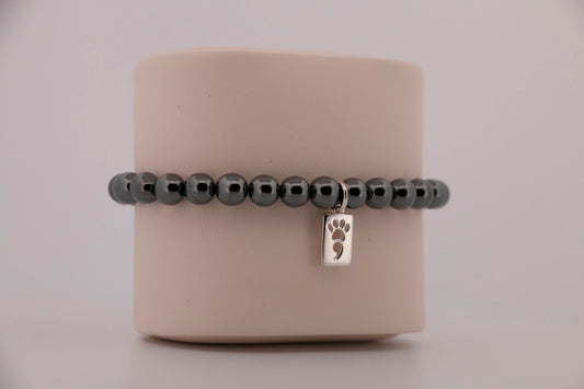 Hematite Stretch Beaded Bracelet