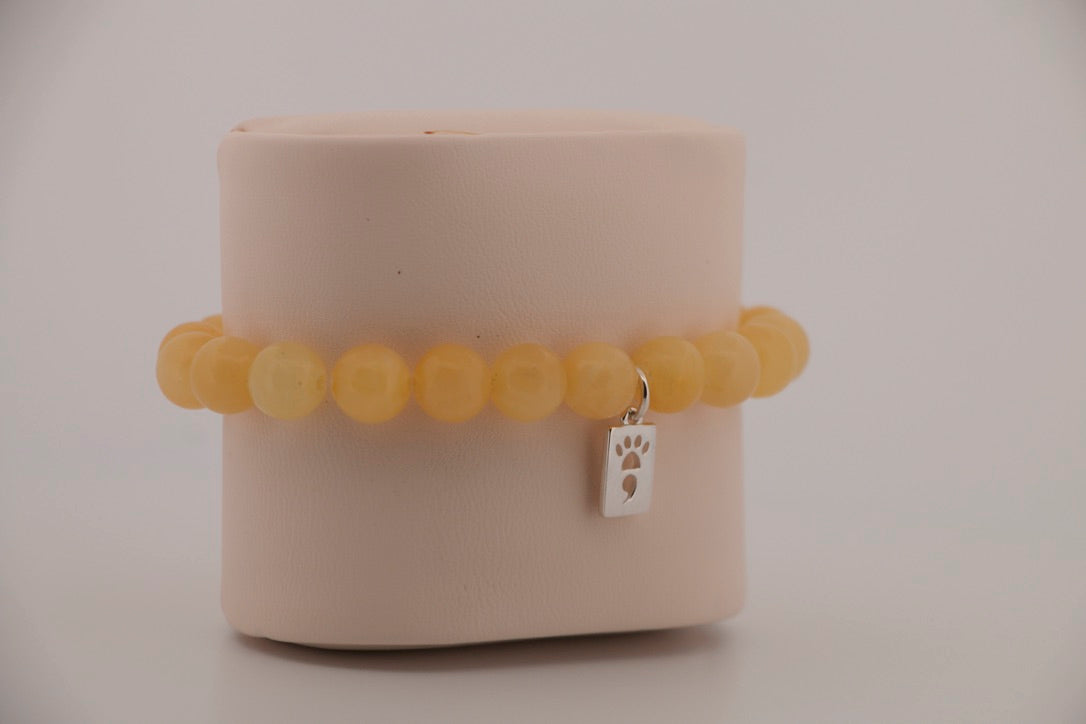 Honey Stone Stretch Beaded Bracelet