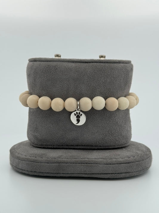 Matte Riverstone Stretch Beaded Bracelet