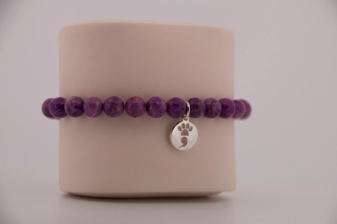 Purple Crazy Lace Calcite Stretch Bracelet