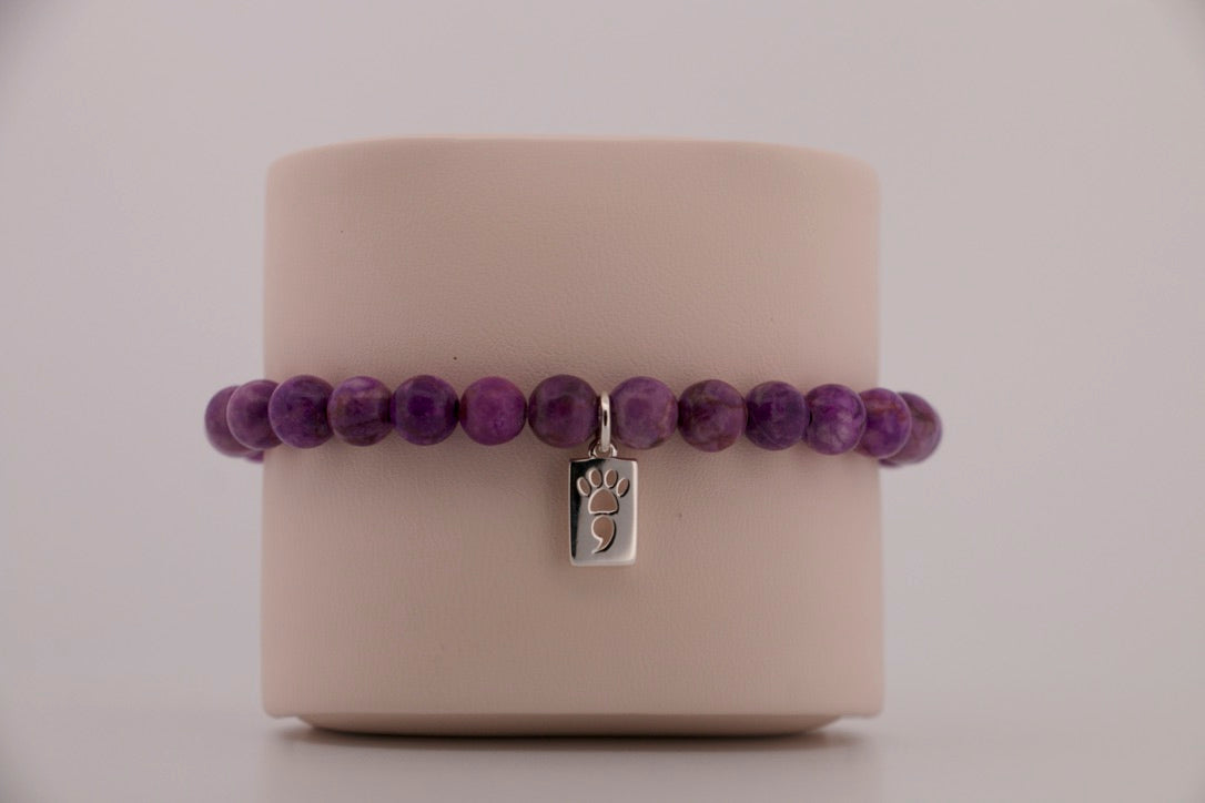 Purple Crazy Lace Calcite Stretch Bracelet
