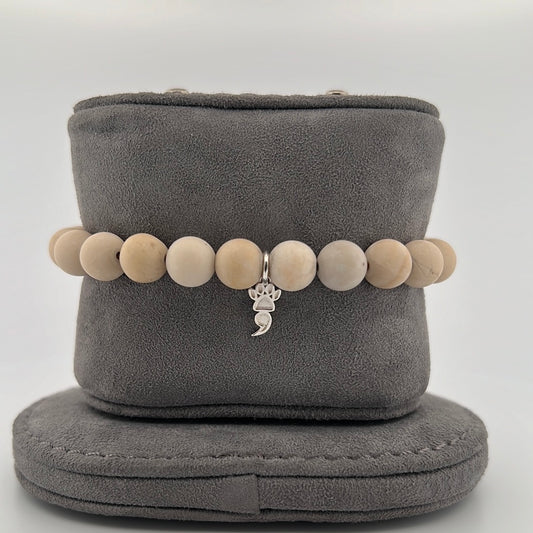 Matte Riverstone Stretch Beaded Bracelet