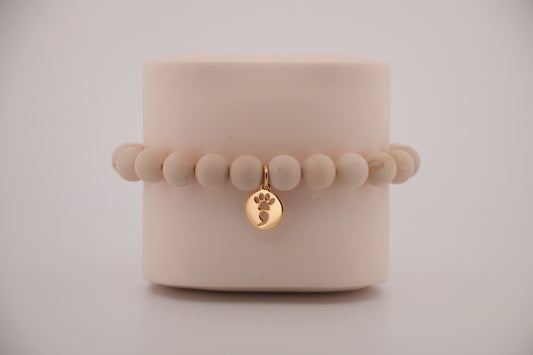 Matte Riverstone Stretch Beaded Bracelet