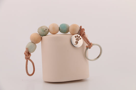 Sea Breeze & Driftwood Leather Keychain