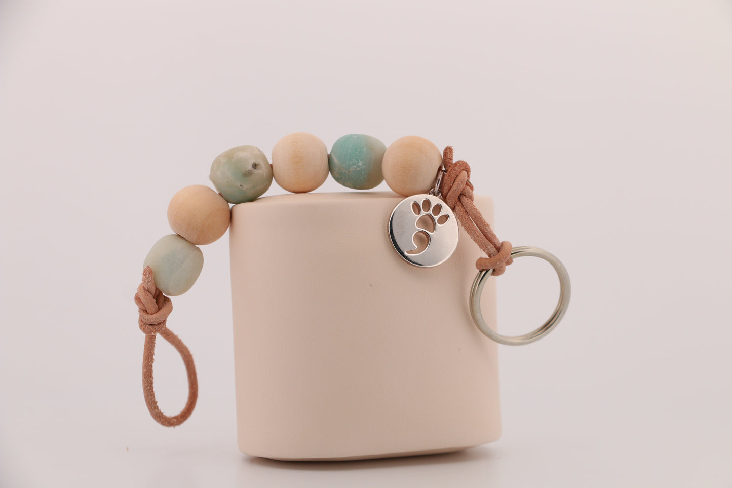 Sea Breeze & Driftwood Leather Keychain