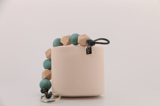 Timberline Blue Leather Keychain