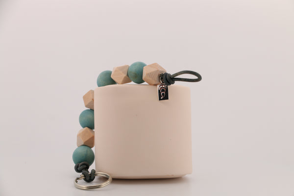 Timberline Blue Leather Keychain