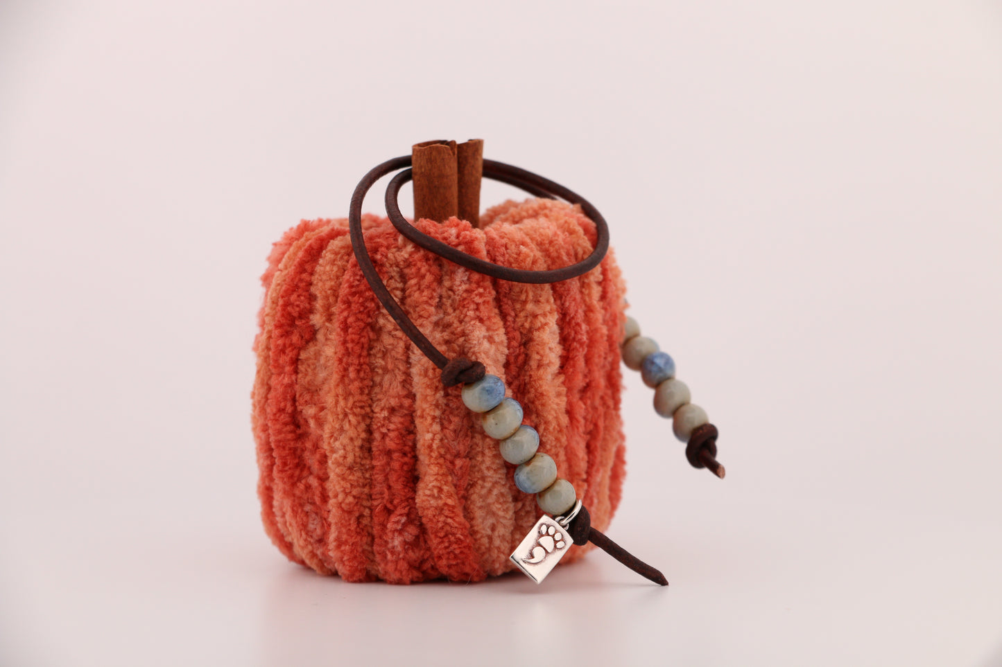 Blue Cracked Ice Leather Bookmark