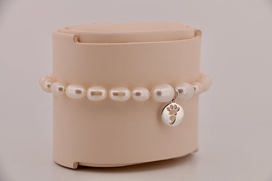 White Freshwater Pearl Stretch Bracelet