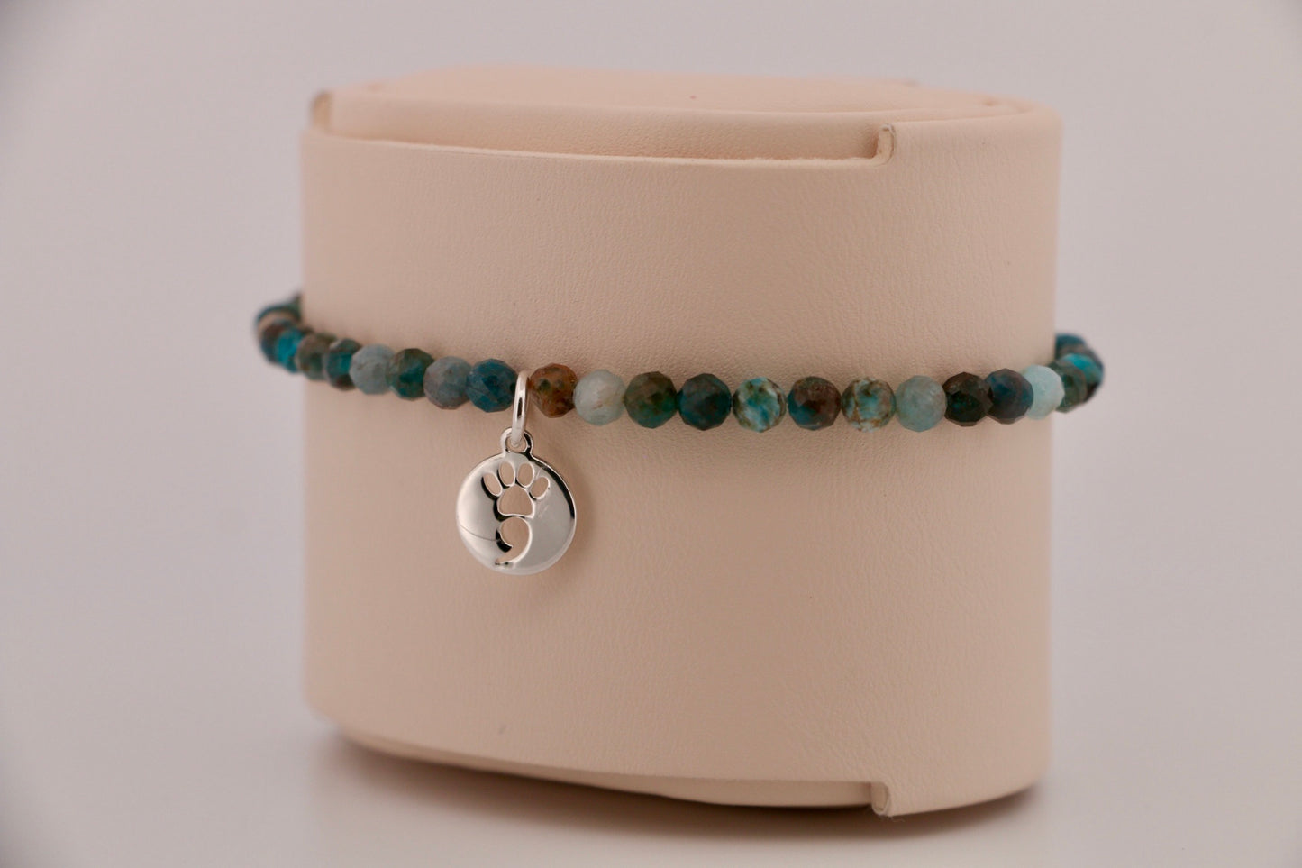 Faceted African Turquoise Stretch Bracelet