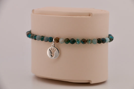 Faceted African Turquoise Stretch Bracelet