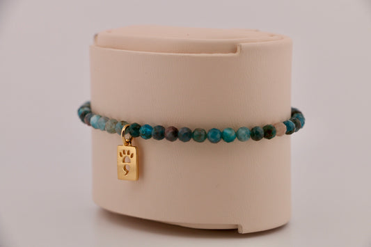Faceted African Turquoise Stretch Bracelet