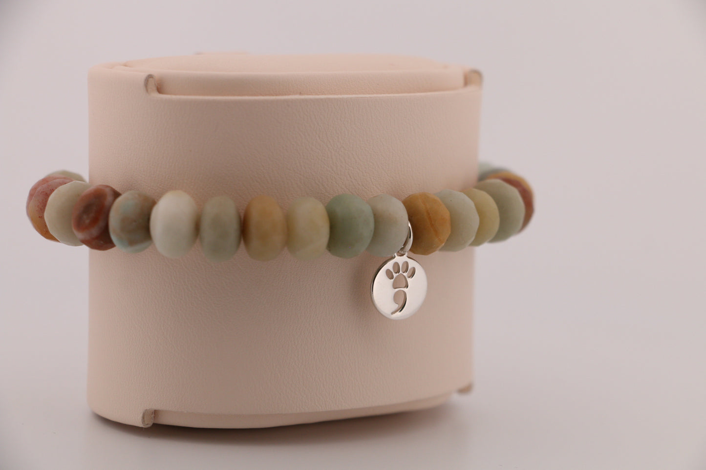 Natural Flower Amazonite Stretch Bracelet