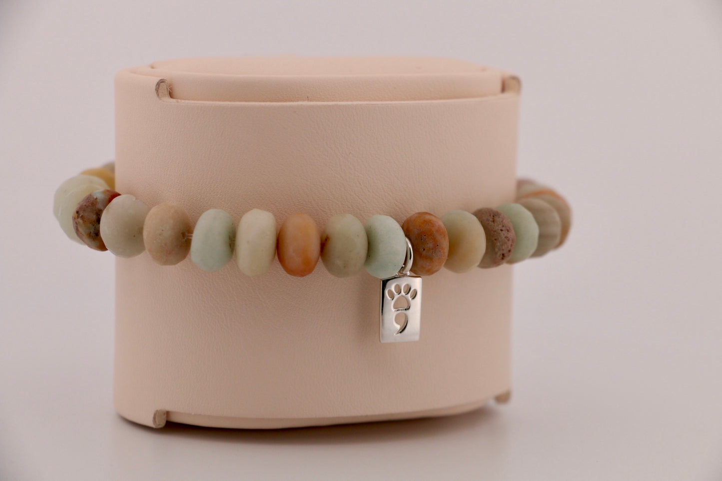 Natural Flower Amazonite Stretch Bracelet