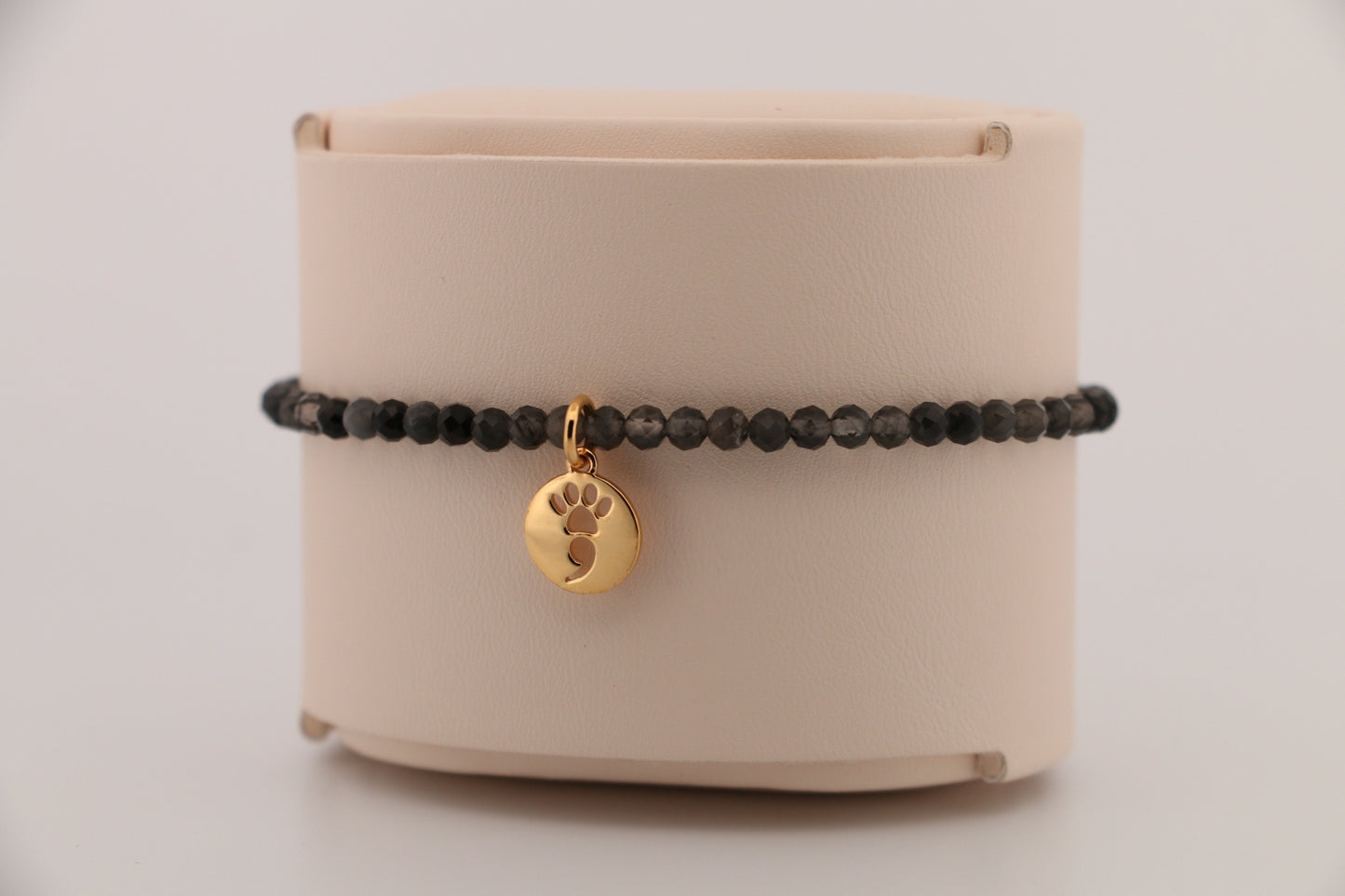 Black Faceted Stretch Bracelet