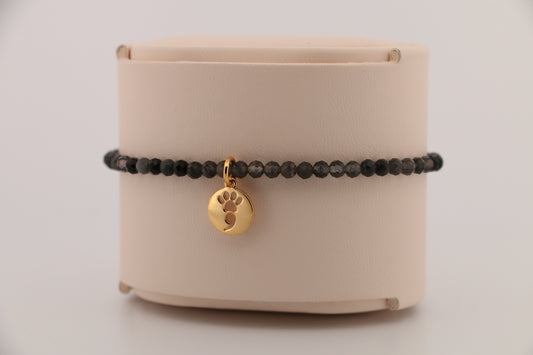 Black Faceted Stretch Bracelet